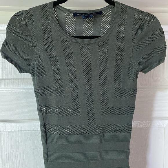 French Connection Women’s Dress Bodycon Short Sleeve Knit Stretch Green Size 2 - Picture 5 of 14